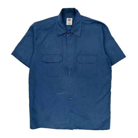 Brill Metal Works Dickies Short Sleeve Shirt - Large Blue Polyester Blend