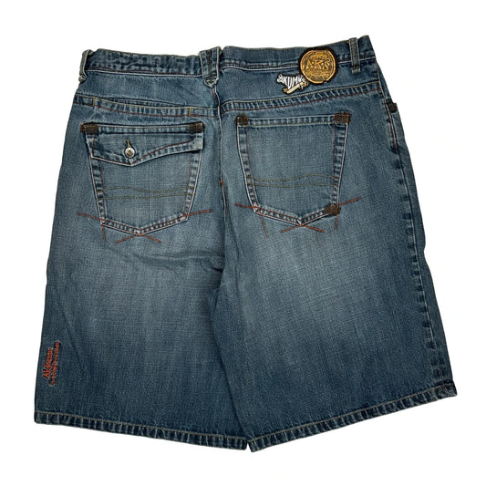 Y2K Akademiks Baggy Denim Shorts - 40W 12L Blue Denim