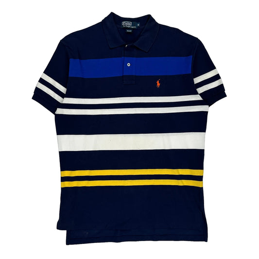 Polo By Ralph Lauren Striped Polo Shirt - Medium Navy Cotton