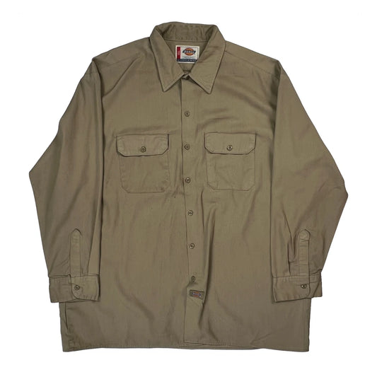 Dickies Shirt - 2XL Khaki Polyester Blend