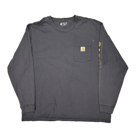 Carhartt Graphic Long Sleeve T-Shirt - 2XL Grey Cotton