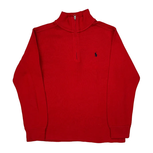 Age 10-12 Polo By Ralph Lauren 1/4 Zip - Medium Red Cotton