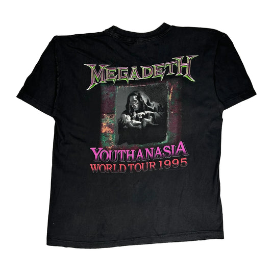 Youthanasia 1995 Repro Megadeth Graphic T-Shirt - XL Black Cotton