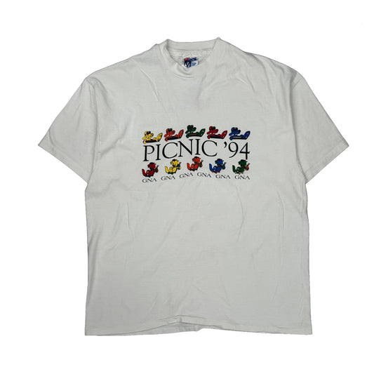 Picnic '94 Hanes Single Stitch T-Shirt - XL White Cotton