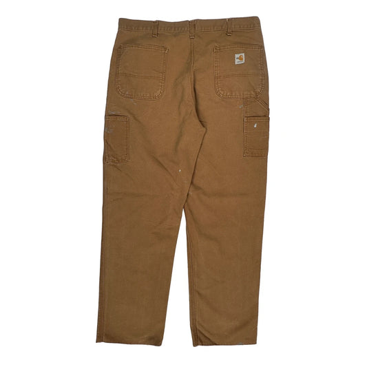 Frb229 Brn Carhartt Carpenter Trousers - 38W 32L Brown Cotton
