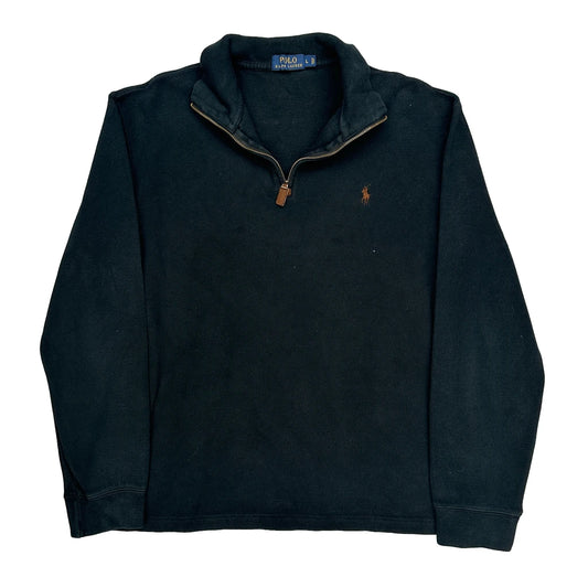 Polo By Ralph Lauren 1/4 Zip - Large Black Cotton