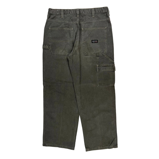 Wrangler Carpenter Trousers - 34W 30L Green Cotton