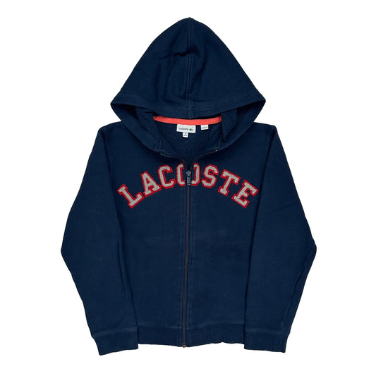 Age 10 Lacoste Spellout Hoodie - Medium Navy Cotton