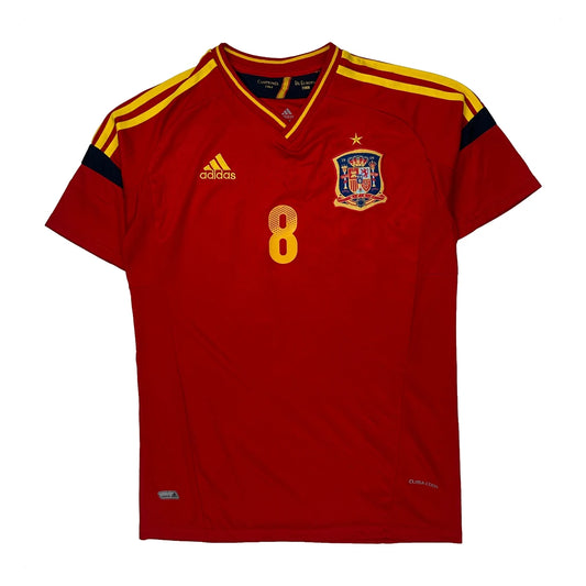 Spain National Team Adidas 2011-13 Home Xavi Football Shirt - XL Red Polyester