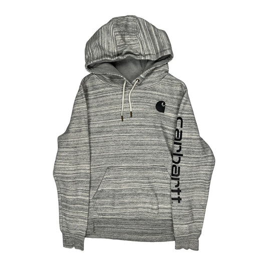 Carhartt Striped Hoodie - Medium Grey Cotton Blend