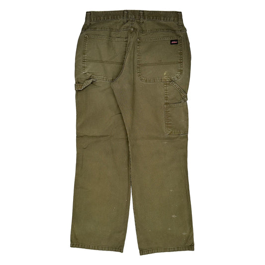 Dickies Carpenter Trousers - 32W 31L Green Cotton