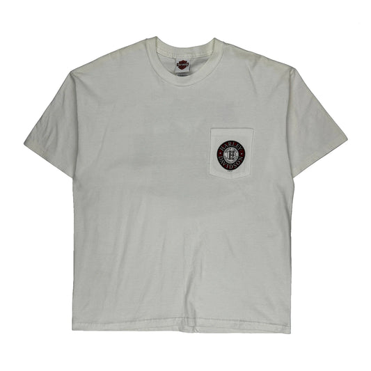 30Th Anniversary Harley Davidson Graphic T-Shirt - XL White Cotton
