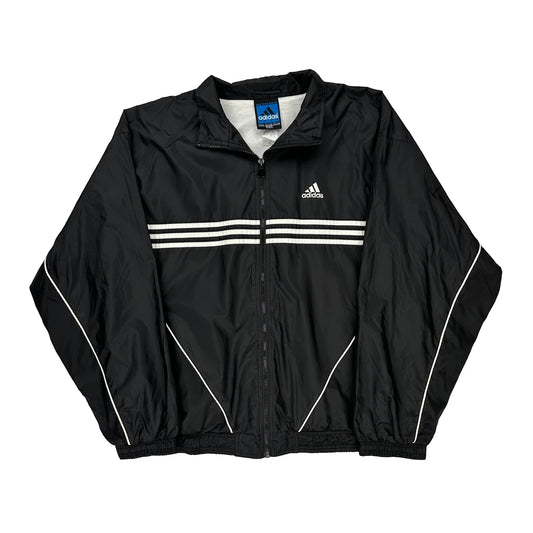 Adidas Striped Jacket - XL Black Nylon