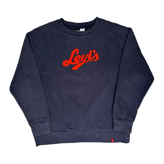Levis Spellout Sweatshirt - XL Navy Cotton Blend