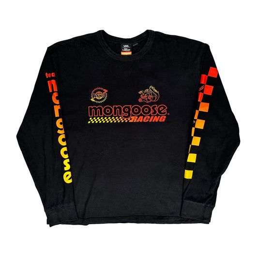 Vintage Vans Graphic Long Sleeve T-Shirt - XL Black Cotton