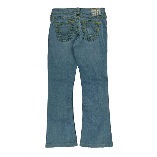True Religion Boot Cut Jeans - 30W UK 8 Blue Cotton