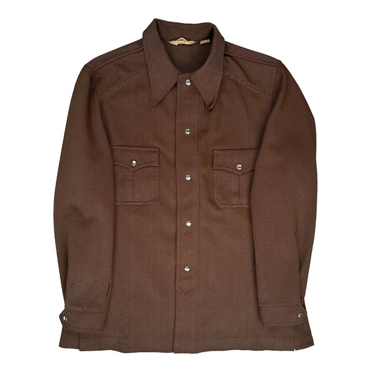 70S Unbranded Shirt - Large Brown Polyester