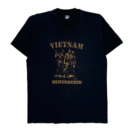 Vietnam Remembered 1984 Screen Stars Single Stitch T-Shirt - XL Black Cotton Blend