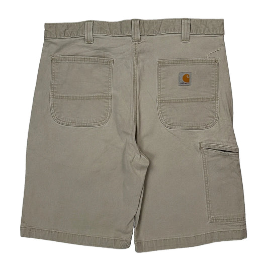 Carhartt Carpenter Shorts - 36W 10L Beige Cotton