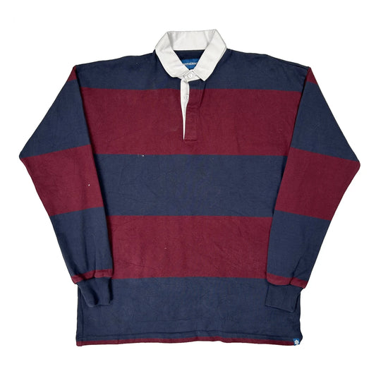 Vintage Withernot Striped Rugby Shirt - Large Burgundy Cotton