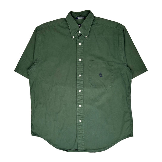 Nautica Short Sleeve Shirt - Medium Green Cotton