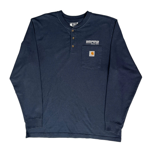 Carhartt Long Sleeve T-Shirt - Large Blue Cotton