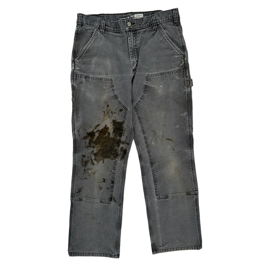 Carhartt Double Knee Carpenter Trousers - 34W 32L Grey Cotton