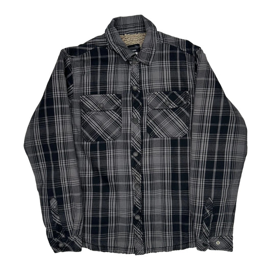 Dickies Checked Overshirt - Medium Grey Cotton