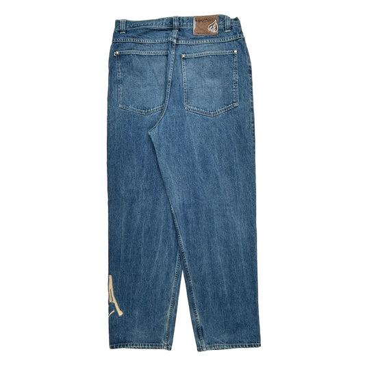 Johnny Blaze Graphic Jeans - 36W 33L Blue Cotton