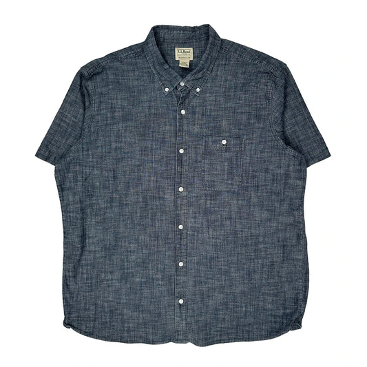 L.L.Bean Short Sleeve Shirt - XL Blue Cotton