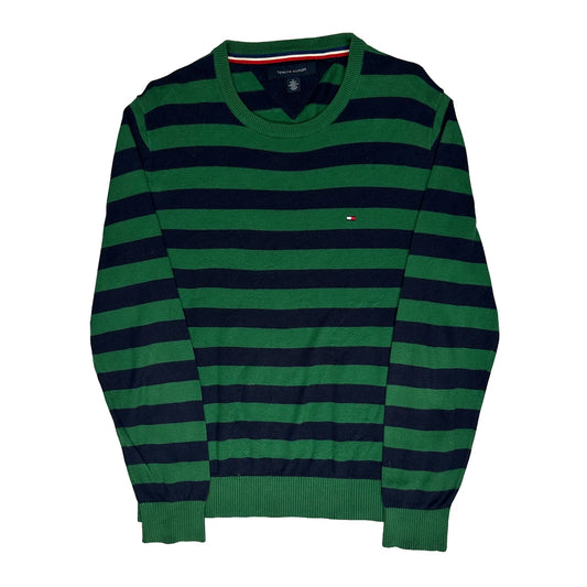 Vintage Tommy Hilfiger Striped Jumper - Medium Green Knitted