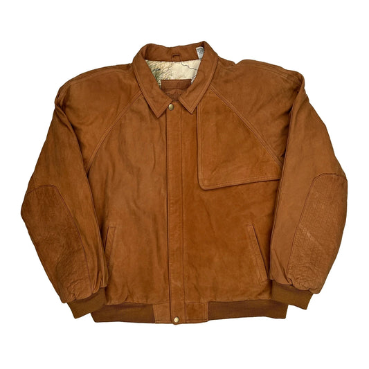 Suede Marlboro Leather Jacket - Large Brown Leather