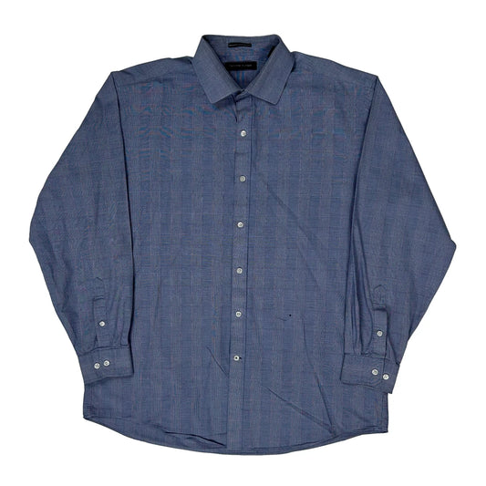 Vintage Tommy Hilfiger Checked Patterned Shirt - Large Blue Cotton