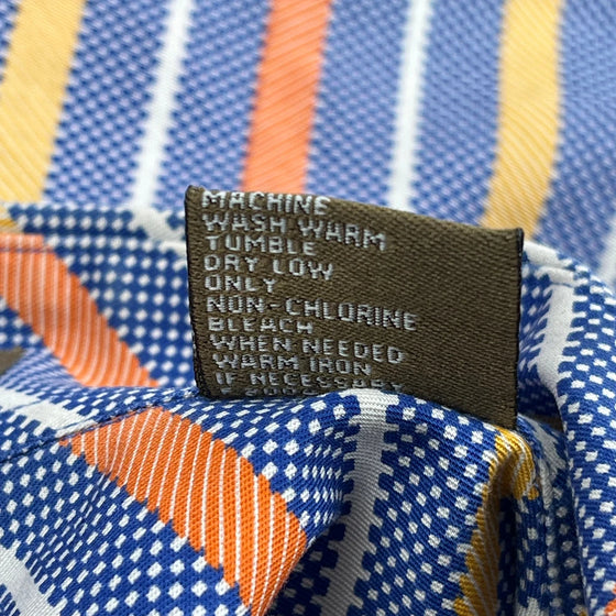 Fernando Pena Striped Short Sleeve Shirt - Large Multicoloured Cotton