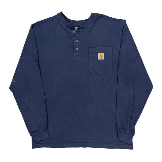 Carhartt Long Sleeve T-Shirt - Medium Navy Cotton