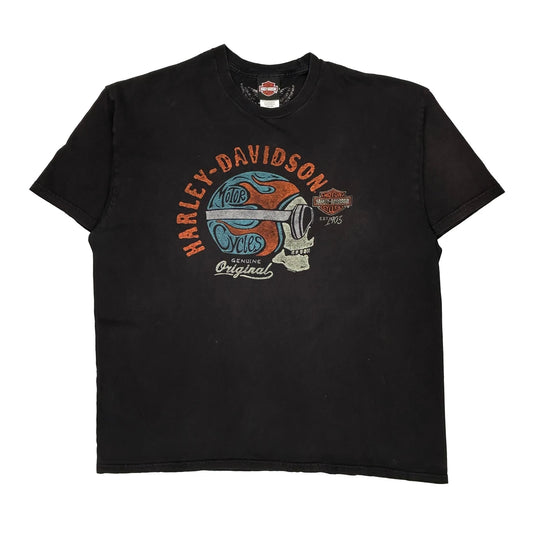 Vintage Canada Harley Davidson Graphic T-Shirt - 2XL Black Cotton