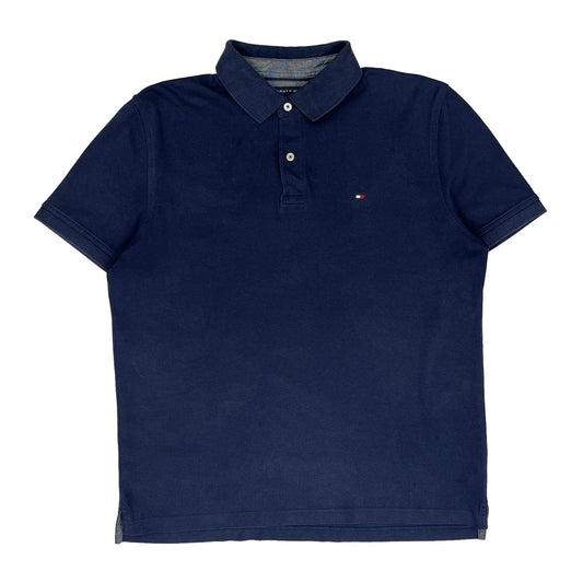 Tommy Hilfiger Polo Shirt - Large Navy Cotton
