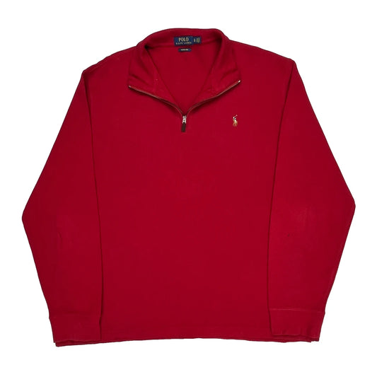Polo By Ralph Lauren 1/4 Zip - XL Red Cotton