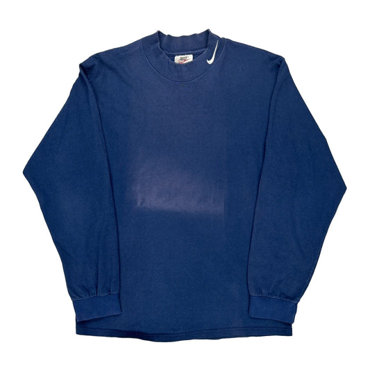 Nike Long Sleeve T-Shirt - Medium Blue Cotton