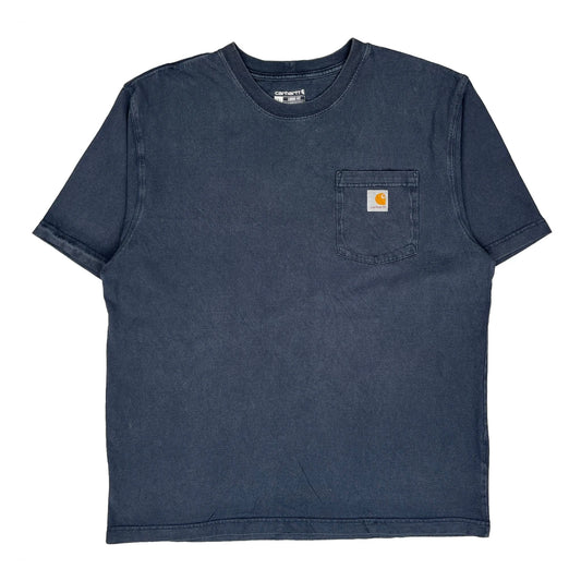 Carhartt T-Shirt - Large Navy Cotton