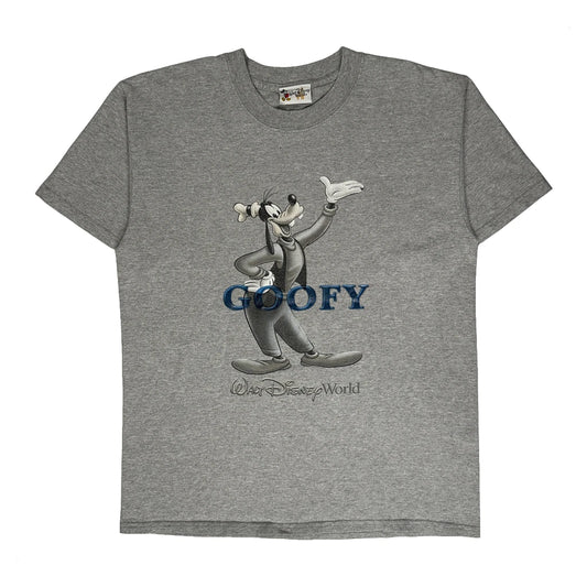 Goofy Disney Graphic T-Shirt - Small Grey Cotton Blend