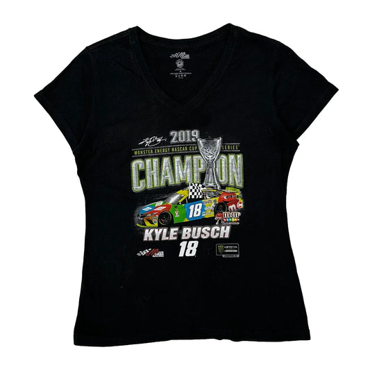 Kyle Busch 2019 Champion Nascar Graphic T-Shirt - Medium Black Cotton