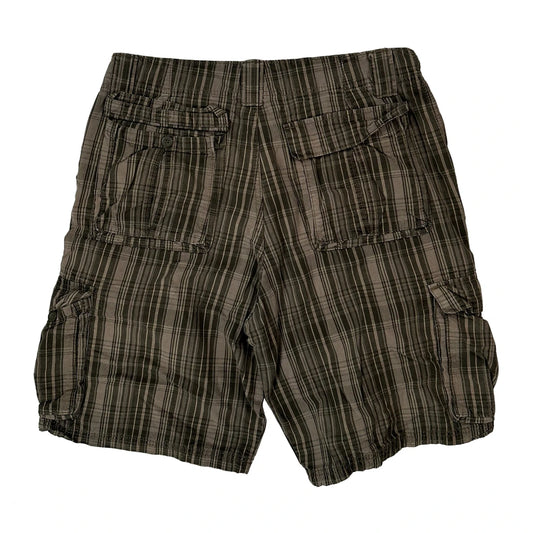 Lee Checked Cargo Shorts - 36W 10L Brown Cotton