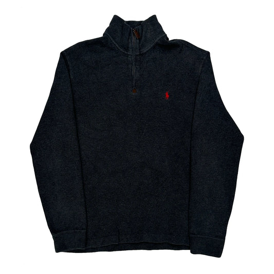 Polo By Ralph Lauren 1/4 Zip - Medium Grey Cotton