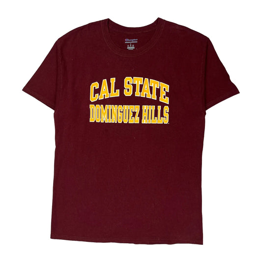 Cal State Dominguez Hills Champion College T-Shirt - Large Burgundy Cotton