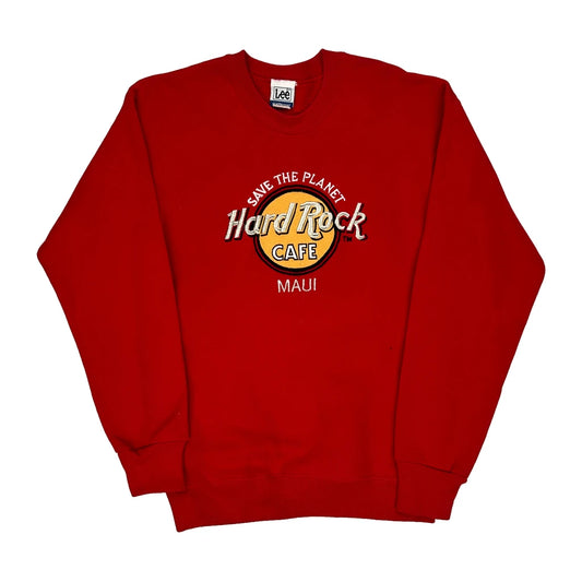 Maui Hard Rock Cafe Sweatshirt - Medium Red Cotton