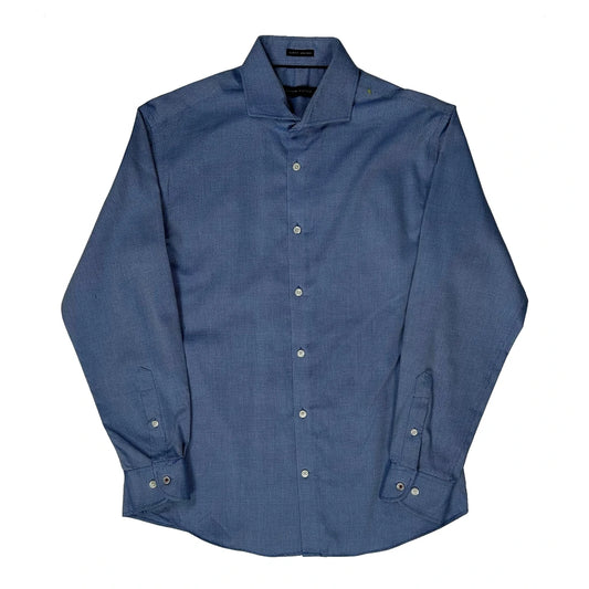 Vintage Tommy Hilfiger Slim Fit Shirt - Medium Blue Cotton