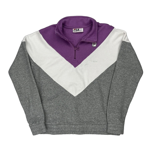Fila 1/4 Zip - Medium Grey Cotton Blend
