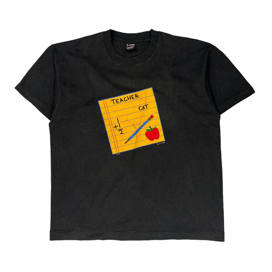 Vintage Fruit Of The Loom Single Stitch T-Shirt - XL Black Cotton Blend
