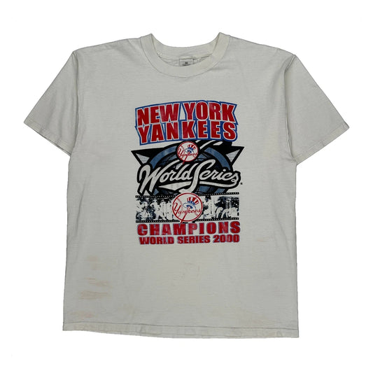 New York Yankees Gildan Mlb T-Shirt - Large White Cotton